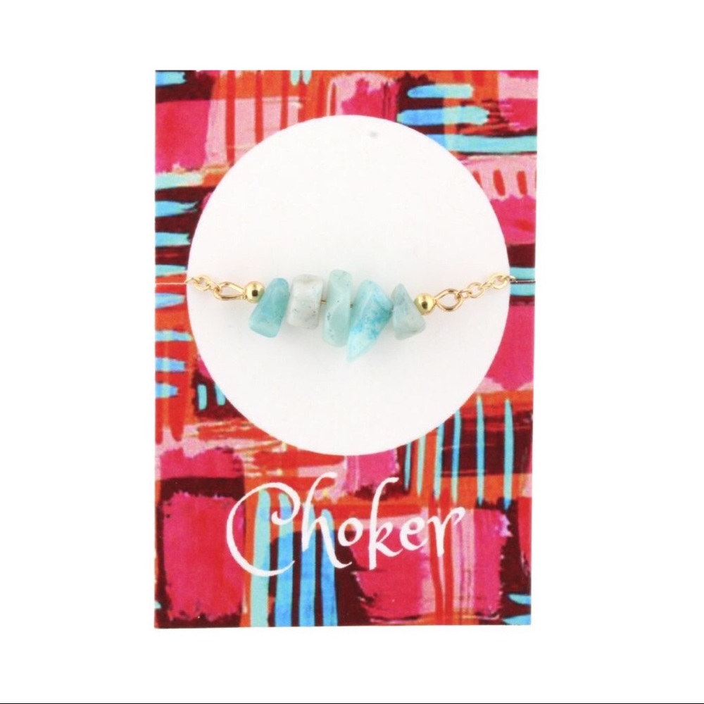 📿 🆕AUCTION PRICE👩🏻‍⚖️ AMAZONITE ROCK BEAD CHOKER